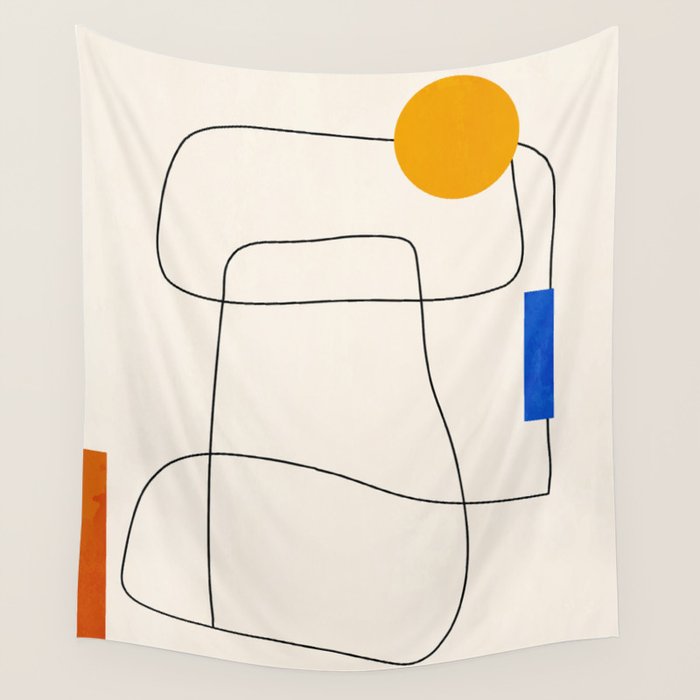 Minimal Geometric Shapes 67 Wall Tapestry Gallery Image 1