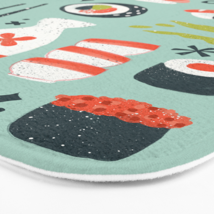 Sushi Dreams - Mint Bath Mat Gallery Image 3
