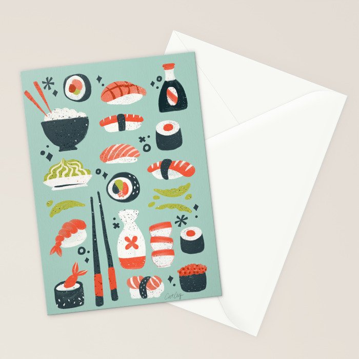 Sushi Dreams - Mint Stationery Card Gallery Image 2