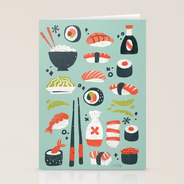 Sushi Dreams - Mint Stationery Card Gallery Image 2