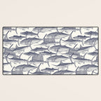 Atlantic fish blue Desk Mat Gallery Image 3