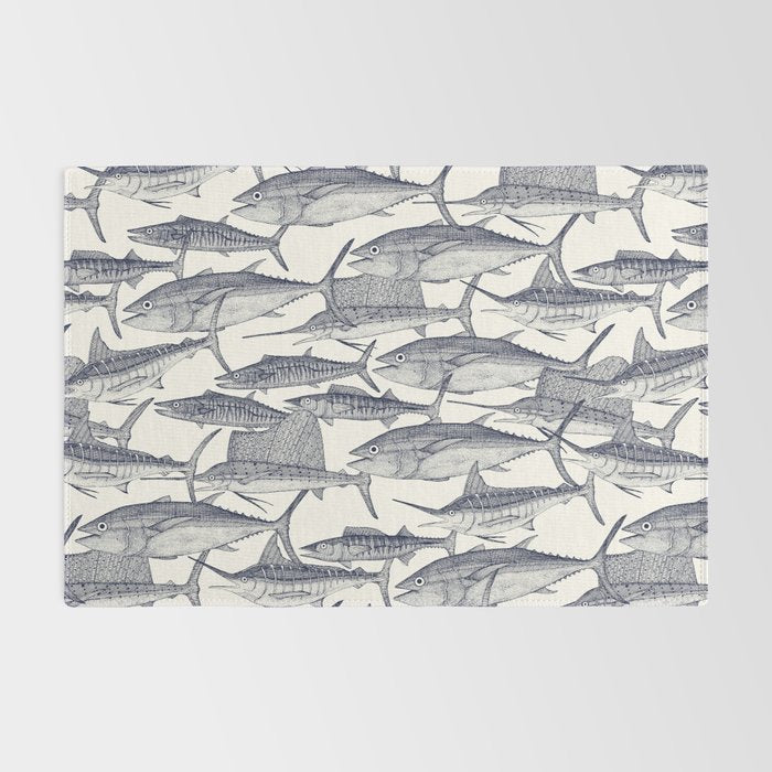 Atlantic fish blue Rug Gallery Image 2