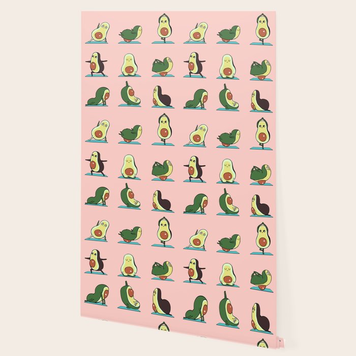 Avocado Yoga in Pink Wallpaper Gallery Image 2