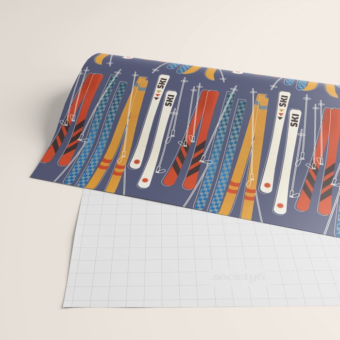 Retro Colorful Skis Wrapping Paper Gallery Image 2