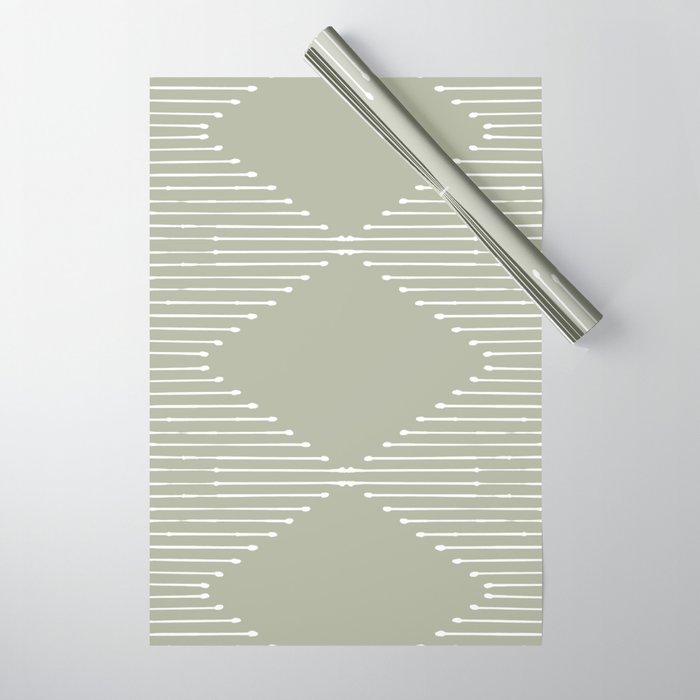 Geo (Linen Sage) Wrapping Paper Gallery Image 1