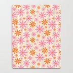 Retro 70s Groovy Daisy Pattern with Stripes, Hot Orange and Pink Notebook Gallery Image 4