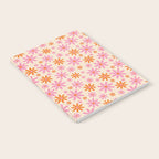  Retro 70s Groovy Daisy Pattern with Stripes, Hot Orange and Pink Notebook Gallery Image 2