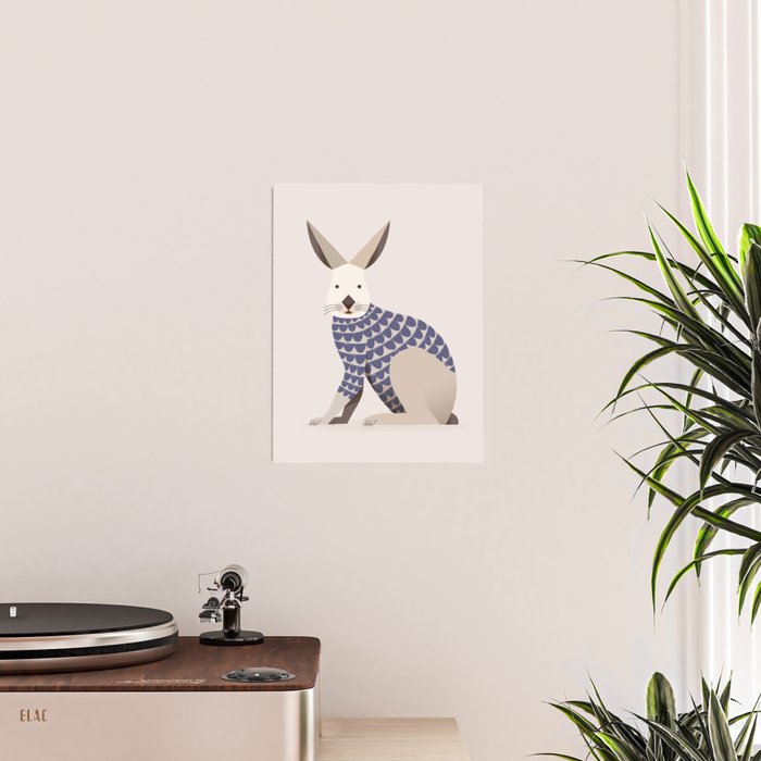 Whimsical European Hare Poster Gallery Image 2