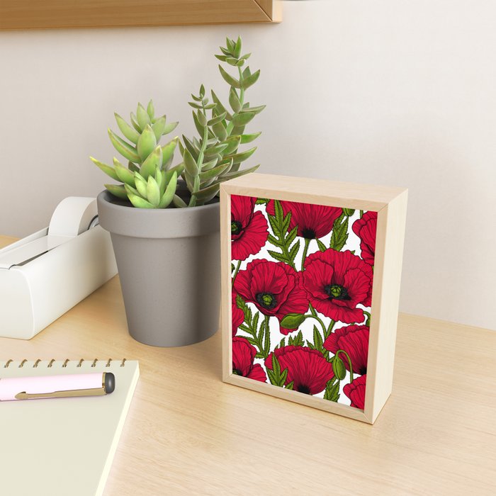 Red Poppy garden 2 Mini Art Print Gallery Image 2