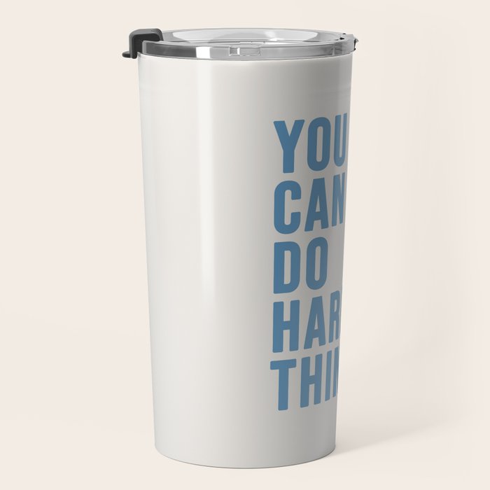 You Can Do Hard Things Cream & Blue Travel Mug Gallery Image 3
