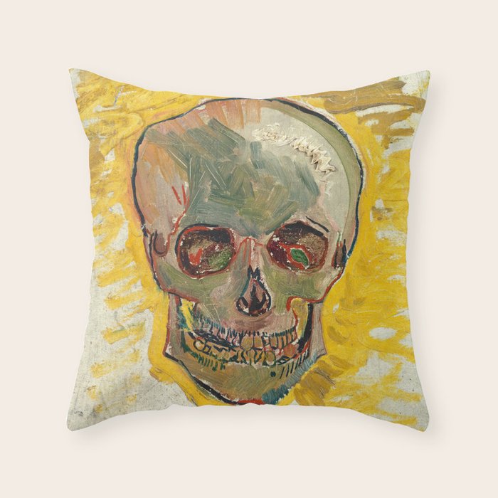 Skull by Vincent van Gogh, 1887 Throw Pillow Gallery Image 6