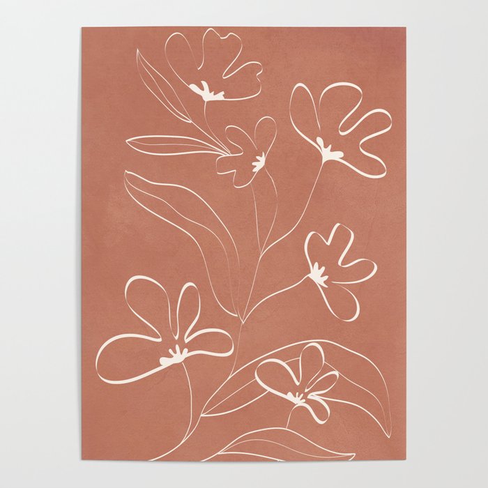 Little Flower Outline on Clay 03 Poster Gallery Image 1