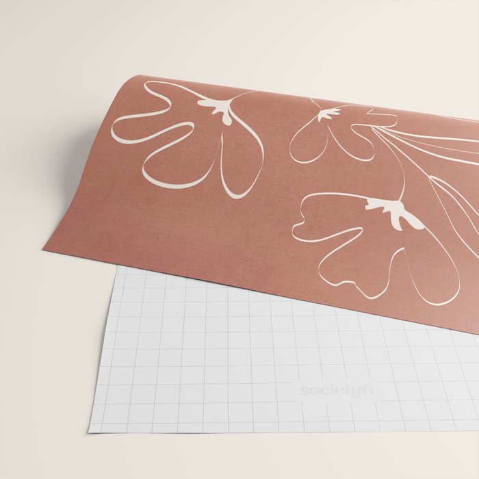 Little Flower Outline on Clay 03 Wrapping Paper Gallery Image 2