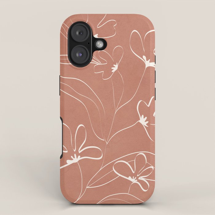 Little Flower Outline on Clay 03 iPhone Case Gallery Image 1