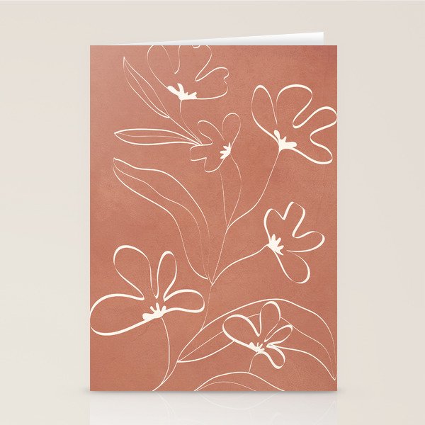 Little Flower Outline on Clay 03 Stationery Card Gallery Image 2