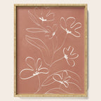 Little Flower Outline on Clay 03 Serving Tray Gallery Image 1