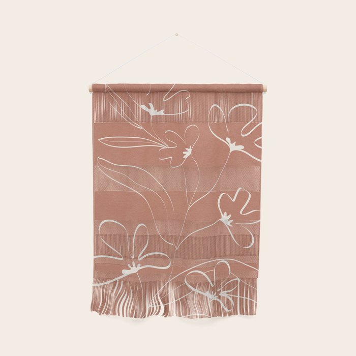 Little Flower Outline on Clay 03 Wall Hanging Gallery Image 1