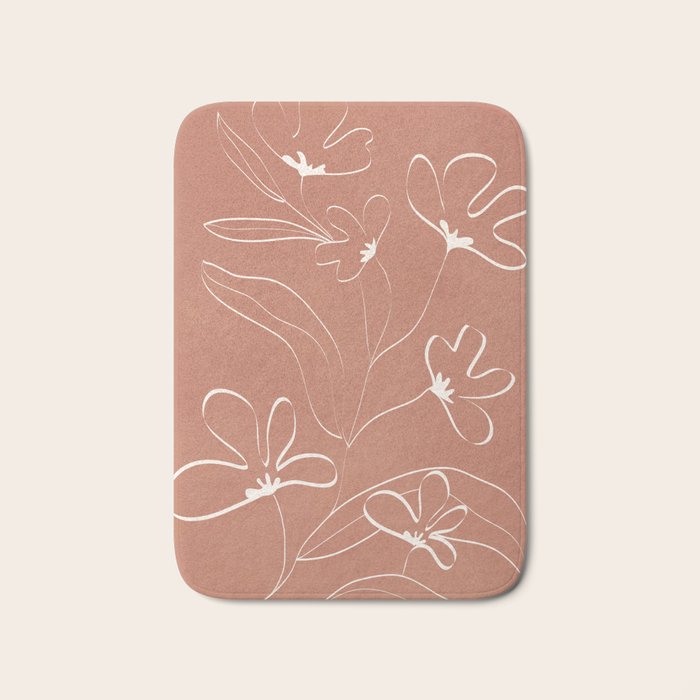 Little Flower Outline on Clay 03 Bath Mat Gallery Image 1