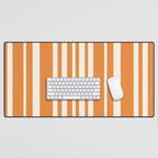 Classic Stripes XLVI - Retro Orange Desk Mat Gallery Image 1