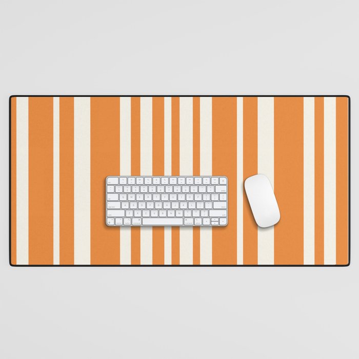Classic Stripes XLVI - Retro Orange Desk Mat Gallery Image 1