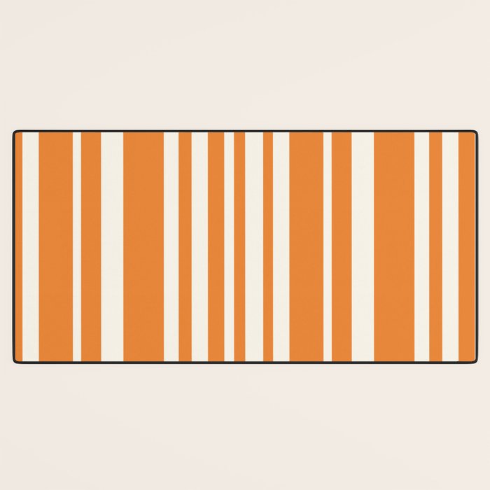 Classic Stripes XLVI - Retro Orange Desk Mat Gallery Image 3