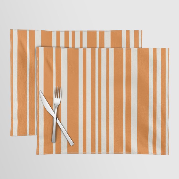 Classic Stripes XLVI - Retro Orange Placemat Gallery Image 1