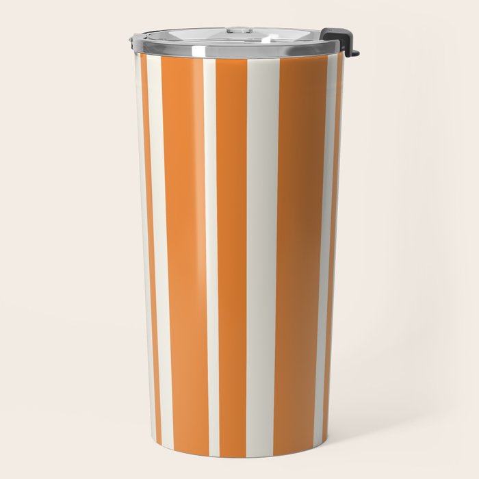 Classic Stripes XLVI - Retro Orange Travel Mug Gallery Image 2