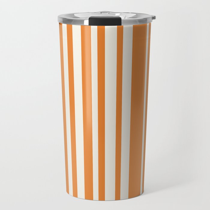 Classic Stripes XLVI - Retro Orange Travel Mug Gallery Image 1