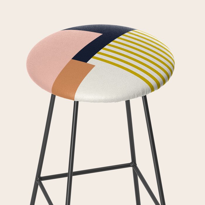 Sol Abstract Geometric Print in Multi Stool Gallery Image 2