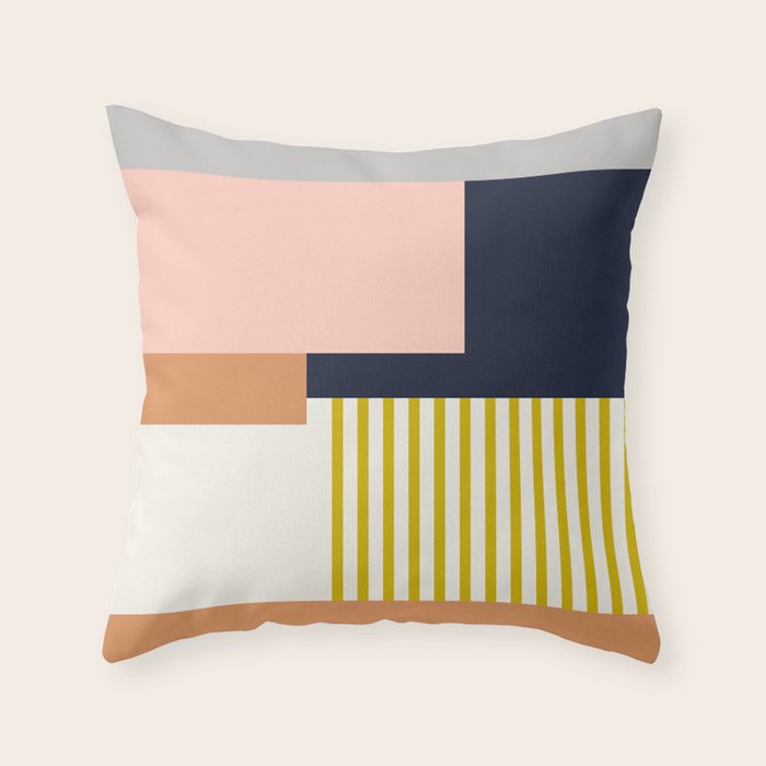 Sol Abstract Geometric Print in Multi Throw Pillow Gallery Image 6