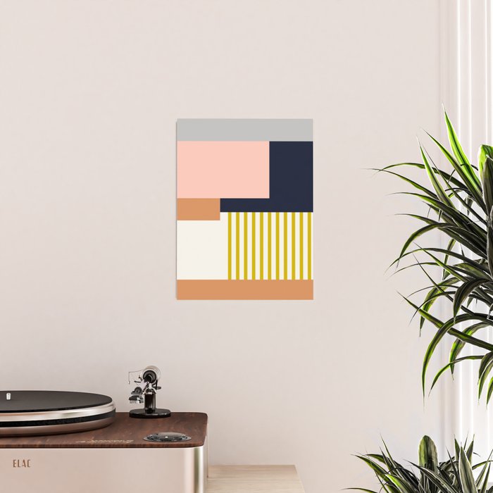 Sol Abstract Geometric Print in Multi Poster Gallery Image 2