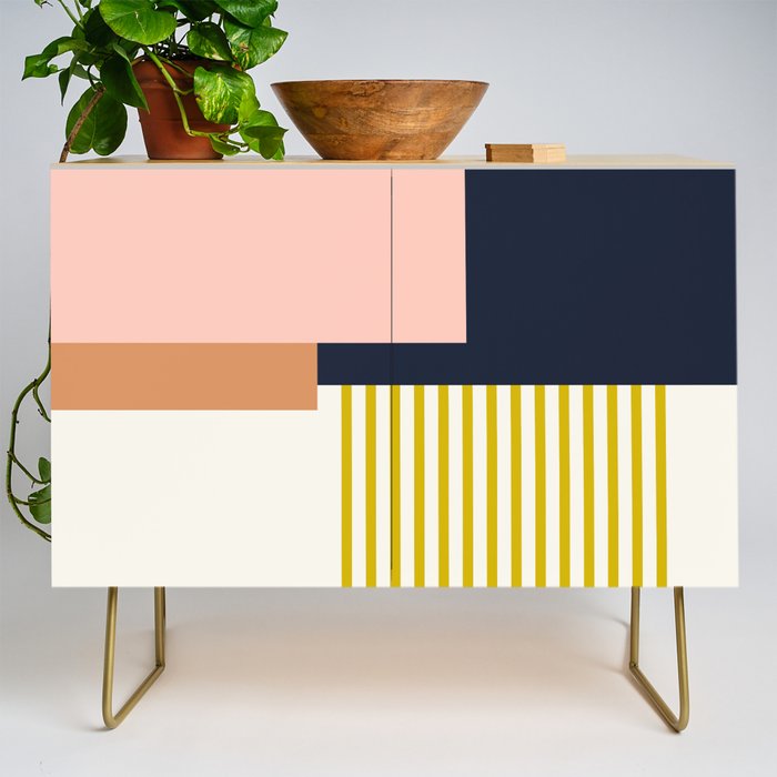 Sol Abstract Geometric Print in Multi Credenza Gallery Image 1
