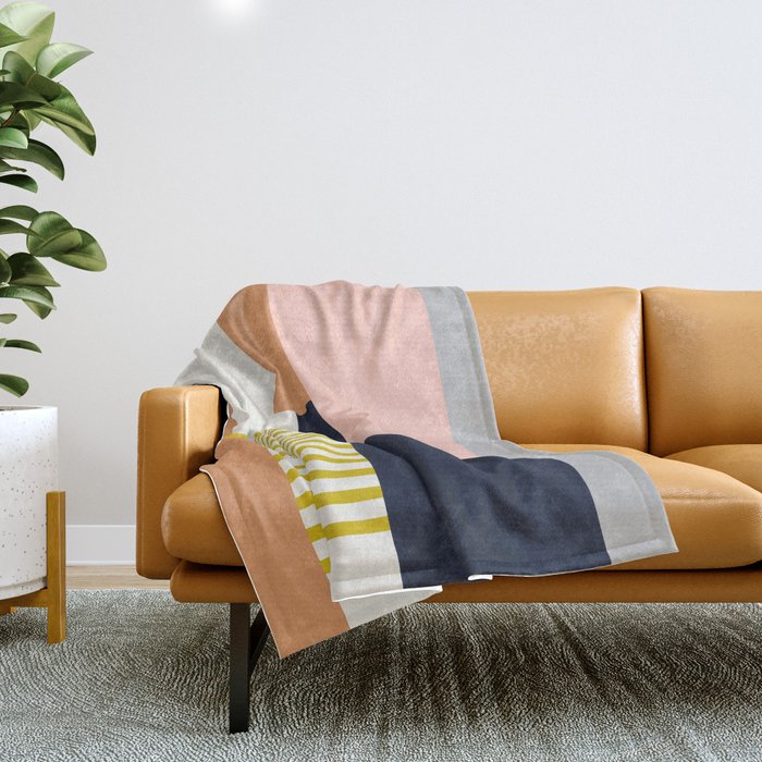 Sol Abstract Geometric Print in Multi Throw Blanket Gallery Image 1