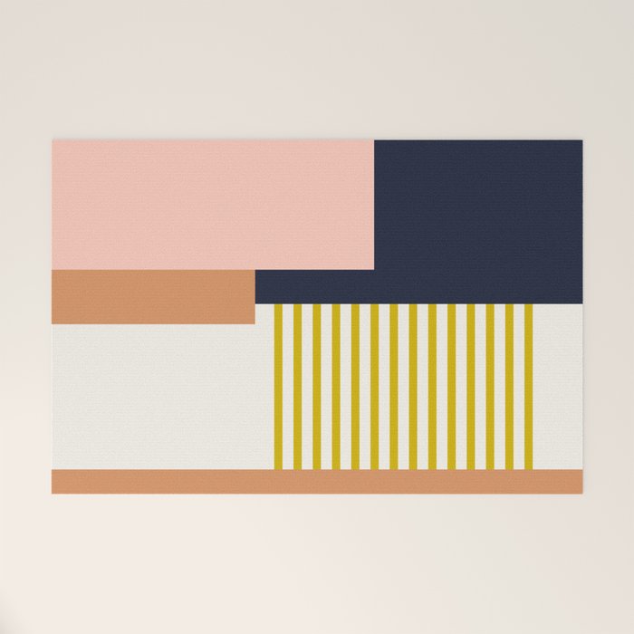 Sol Abstract Geometric Print in Multi Welcome Mat Gallery Image 1