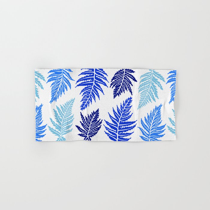 Inked Ferns - Blue Palette Bath Towel Gallery Image 1