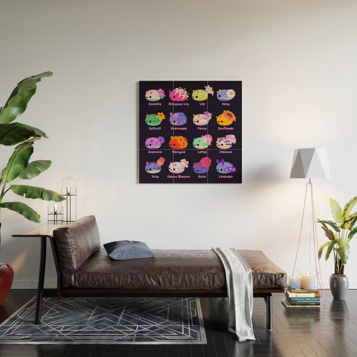 Flower sea slug - dark Wood Wall Art Gallery Image 2