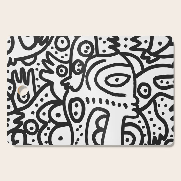 Black and White Graffiti Street art Ink Marker  Cutting Board Gallery Image 1