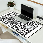 Black and White Graffiti Street art Ink Marker  Desk Mat Gallery Image 2