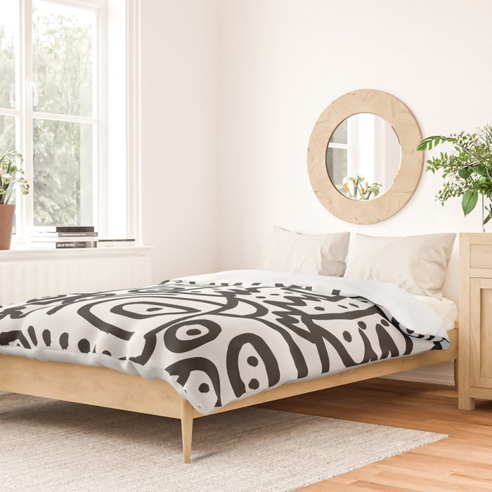 Black and White Graffiti Street art Ink Marker  Duvet Cover Gallery Image 2