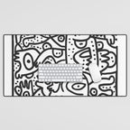 Black and White Graffiti Street art Ink Marker  Desk Mat Gallery Image 1