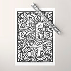 Black and White Graffiti Street art Ink Marker  Wrapping Paper Gallery Image 1