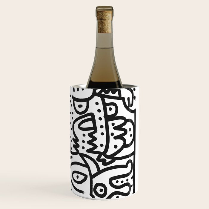 Black and White Graffiti Street art Ink Marker  Wine Chiller Gallery Image 3