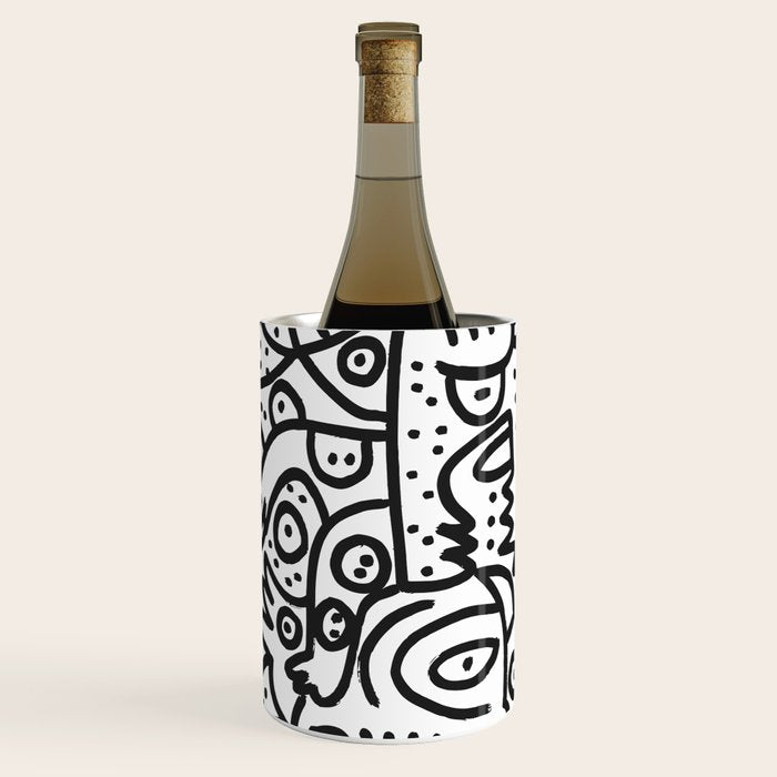 Black and White Graffiti Street art Ink Marker  Wine Chiller Gallery Image 1