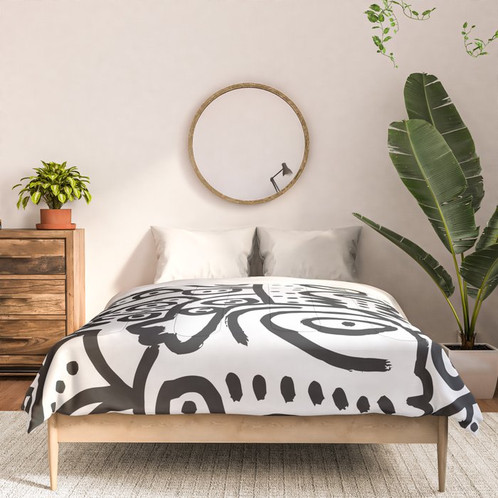Black and White Graffiti Street art Ink Marker  Comforter Gallery Image 3