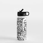 Black and White Graffiti Street art Ink Marker  Water Bottle Gallery Image 1