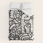 Black and White Graffiti Street art Ink Marker  Comforter Gallery Image 6