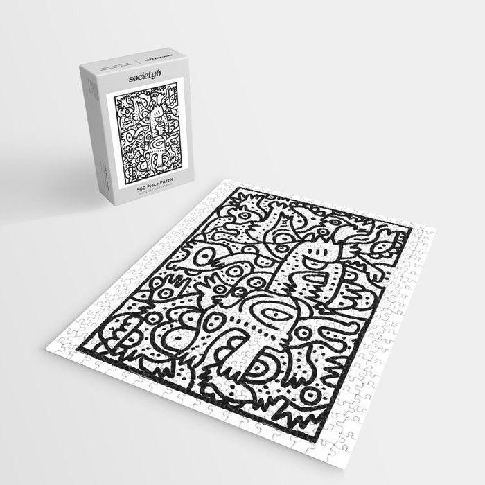 Black and White Graffiti Street art Ink Marker  Jigsaw Puzzle Gallery Image 2