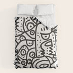 Black and White Graffiti Street art Ink Marker  Duvet Cover Gallery Image 6