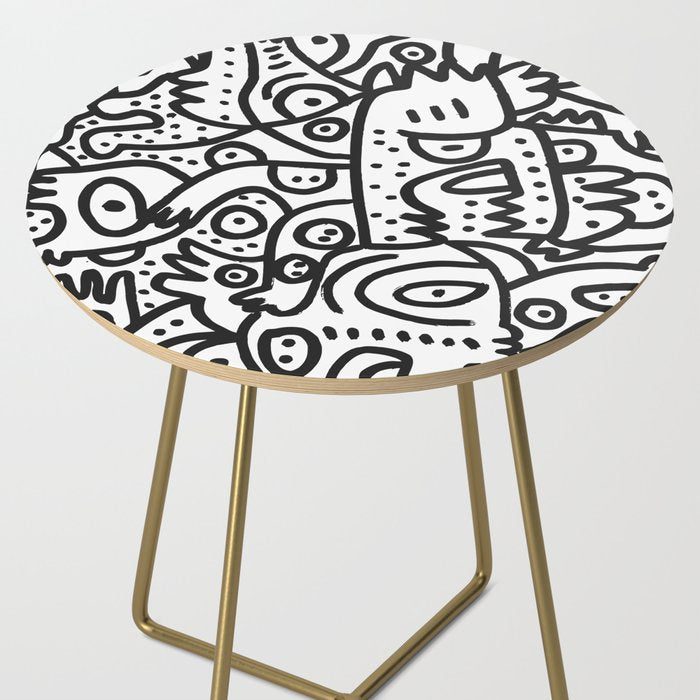 Black and White Graffiti Street art Ink Marker  Side Table Gallery Image 2