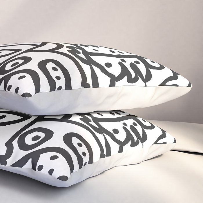 Black and White Graffiti Street art Ink Marker  Pillow Sham Gallery Image 3